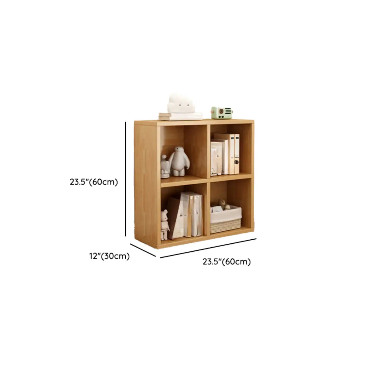 Classic Natural Finish Modular Cube Wood Bookcases