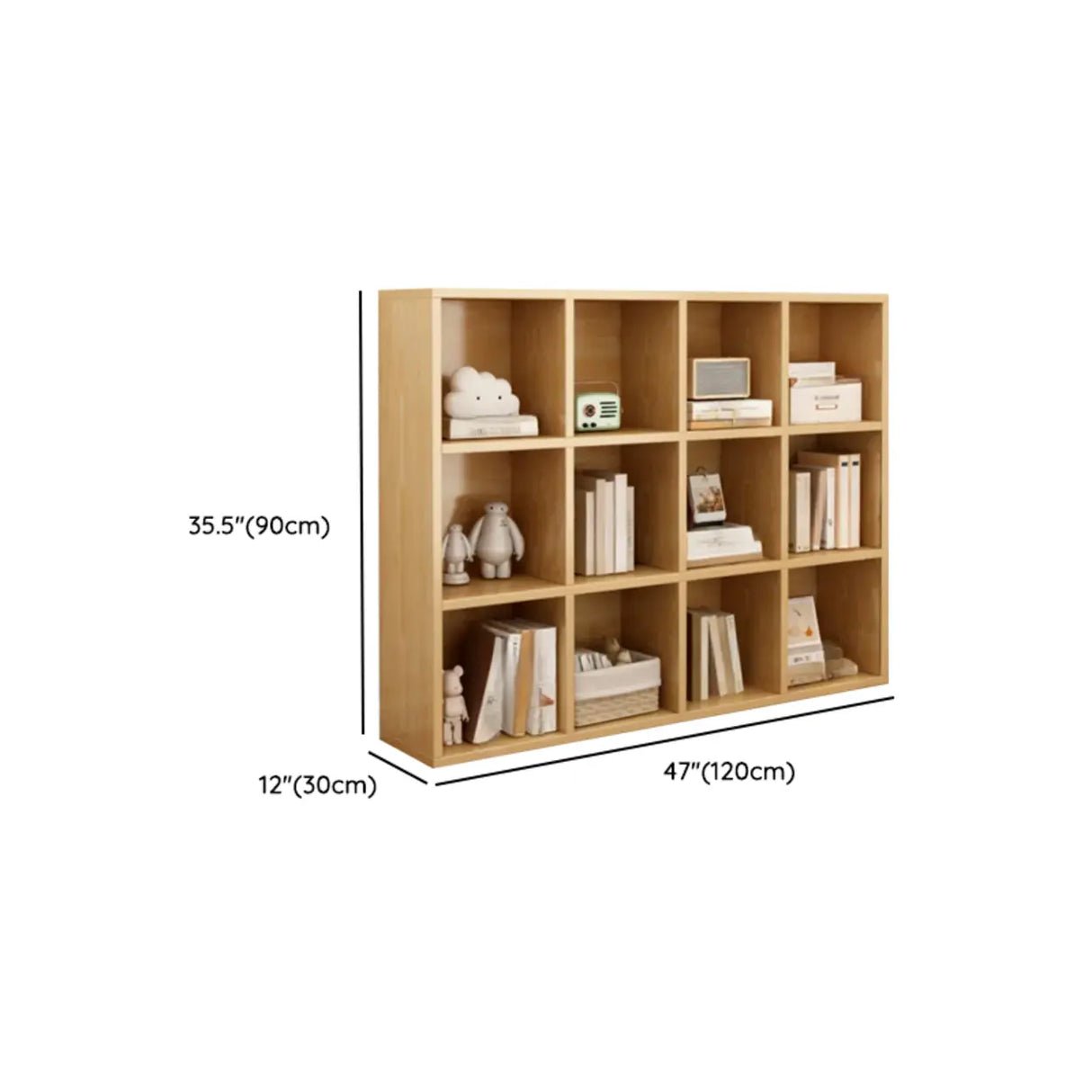 Classic Natural Finish Modular Cube Wood Bookcases Image - 21