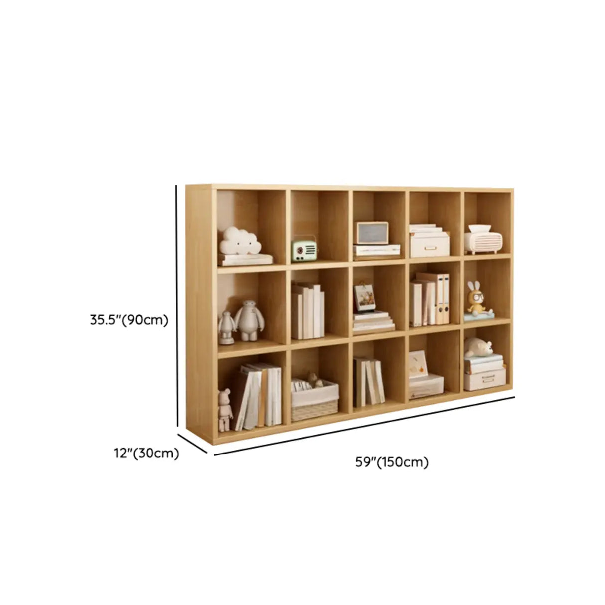 Classic Natural Finish Modular Cube Wood Bookcases Image - 22