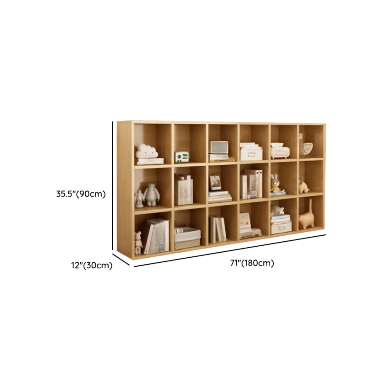 Classic Natural Finish Modular Cube Wood Bookcases Image - 23