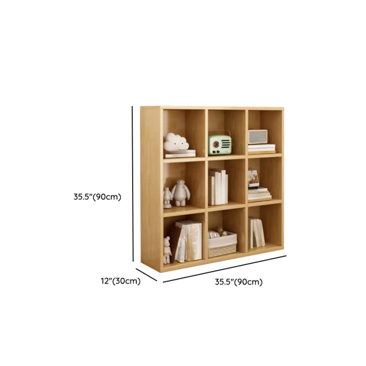 Classic Natural Finish Modular Cube Wood Bookcases Image - 26