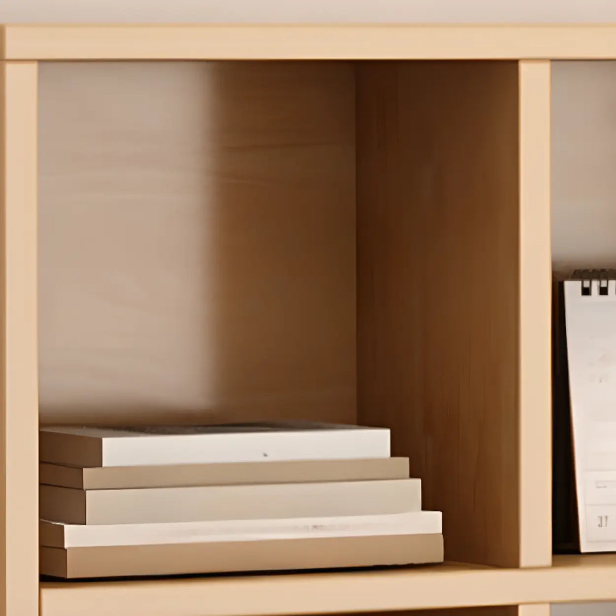 Classic Natural Finish Modular Cube Wood Bookcases Image - 8