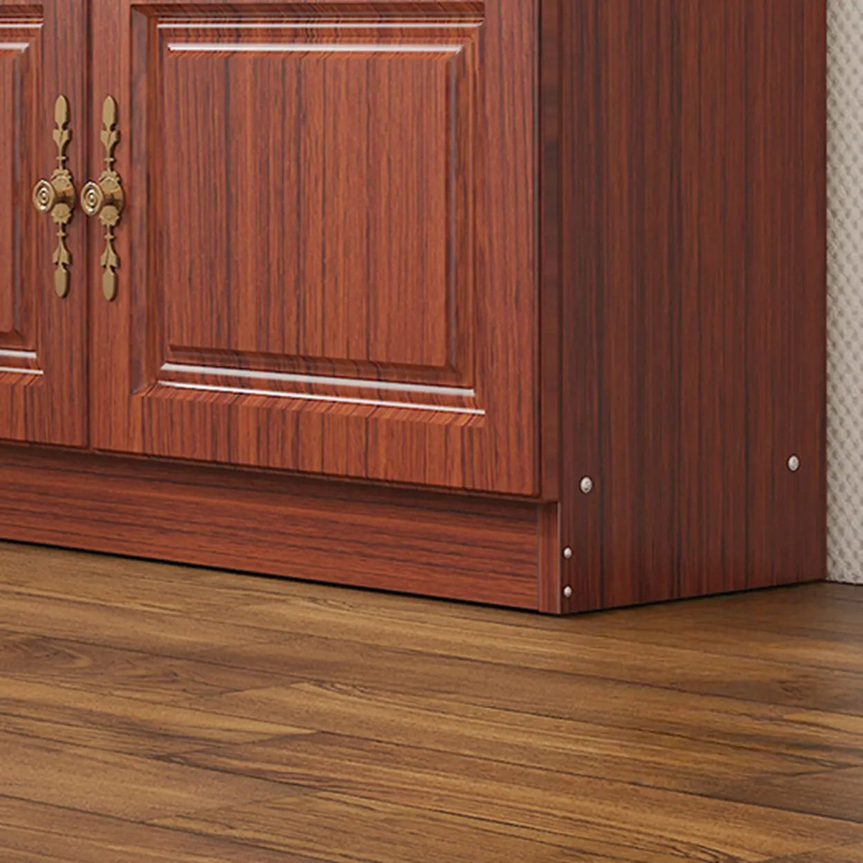 Classic Open Rectangular Wood Display Cabinet Image - 9