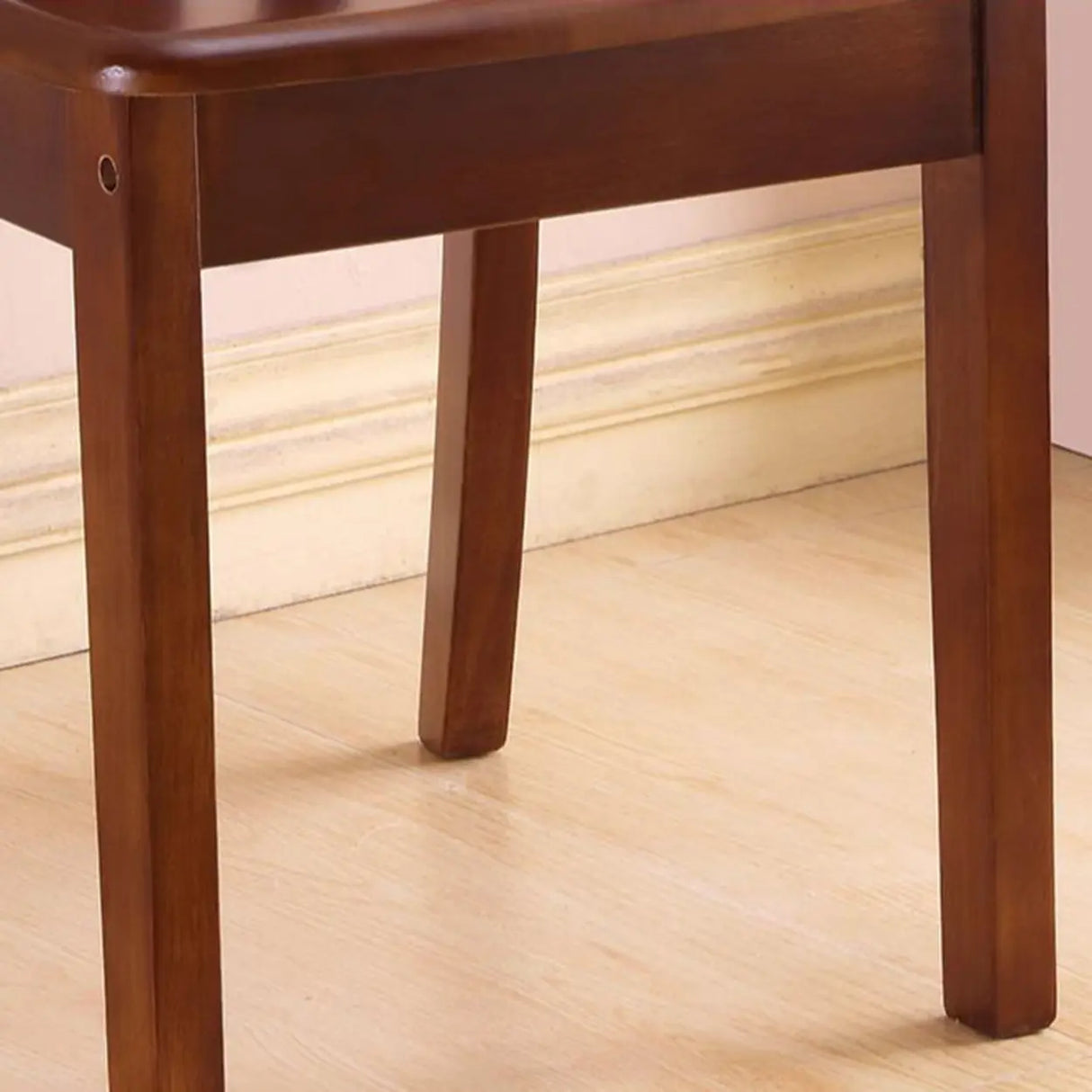 Classic Open Slatted Back Wood Standard Dining Chair Image - 11