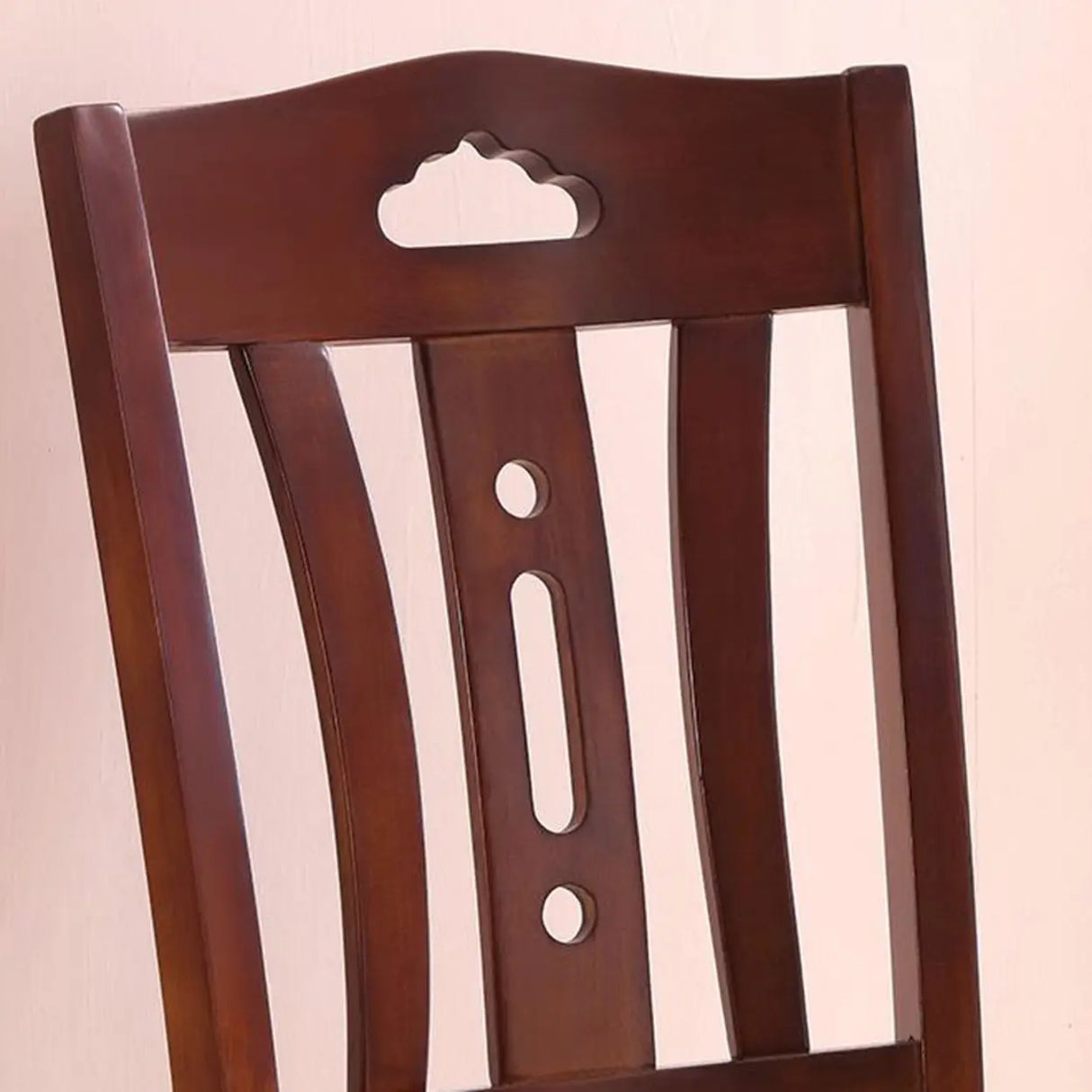 Classic Open Slatted Back Wood Standard Dining Chair Image - 6