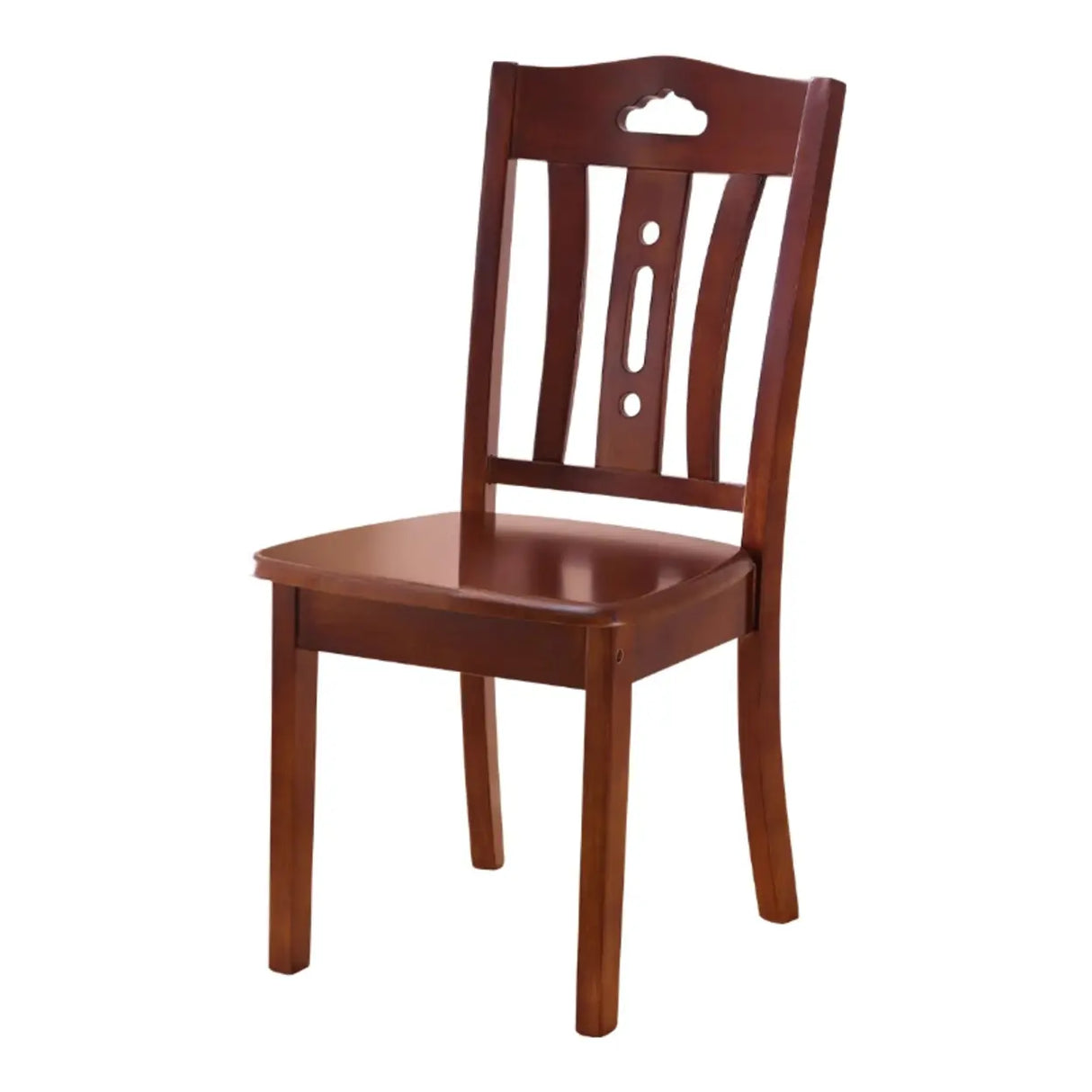 Classic Open Slatted Back Wood Standard Dining Chair Image - 9