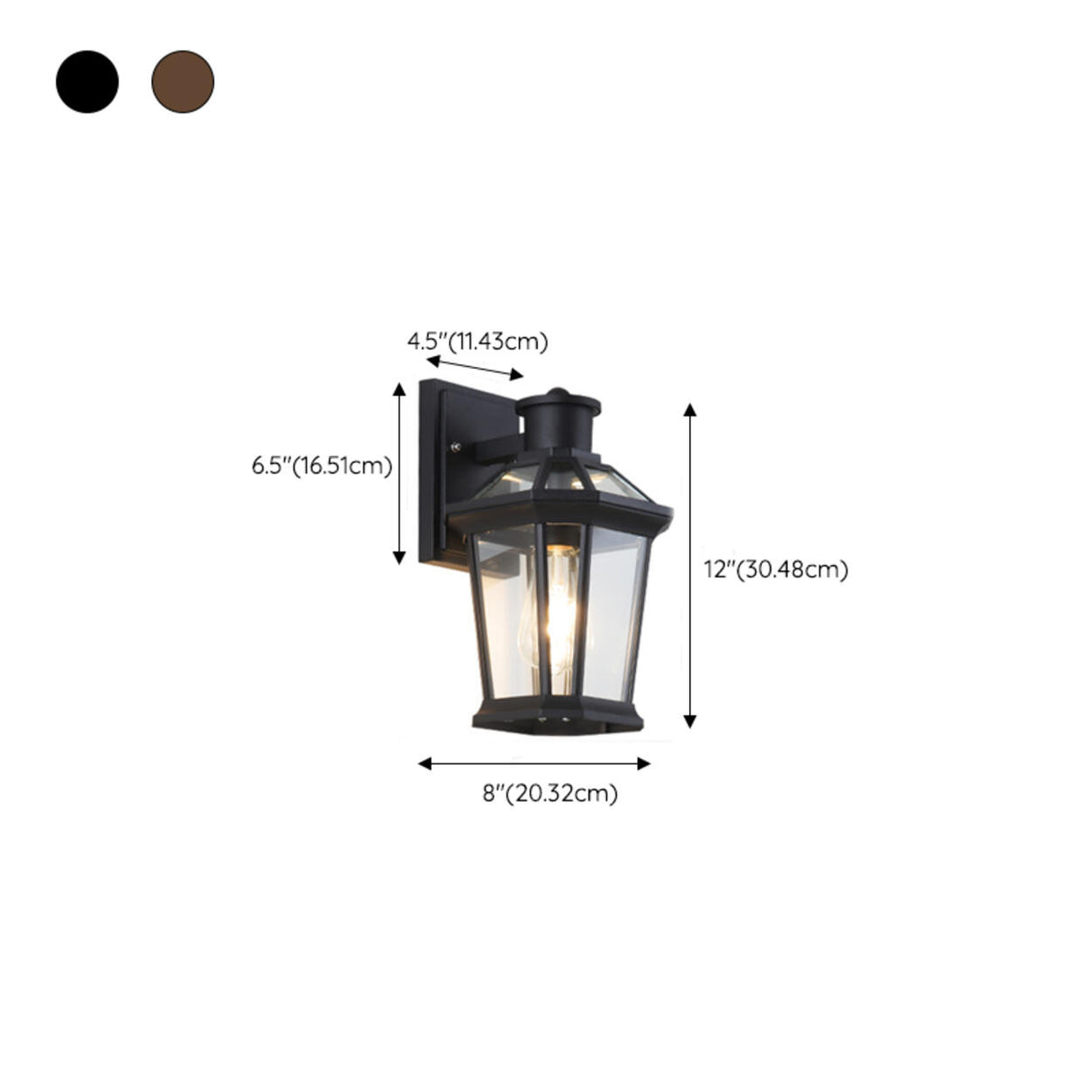 Classic Outdoor Black Metal Waterproof Box Wall Lamp Image - 15