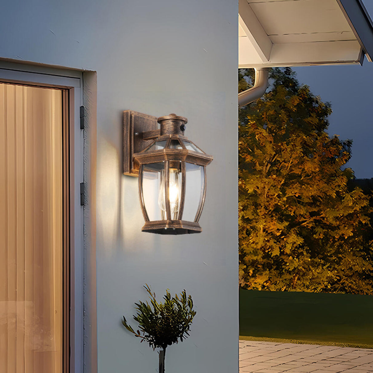 Classic Outdoor Black Metal Waterproof Box Wall Lamp Image - 4