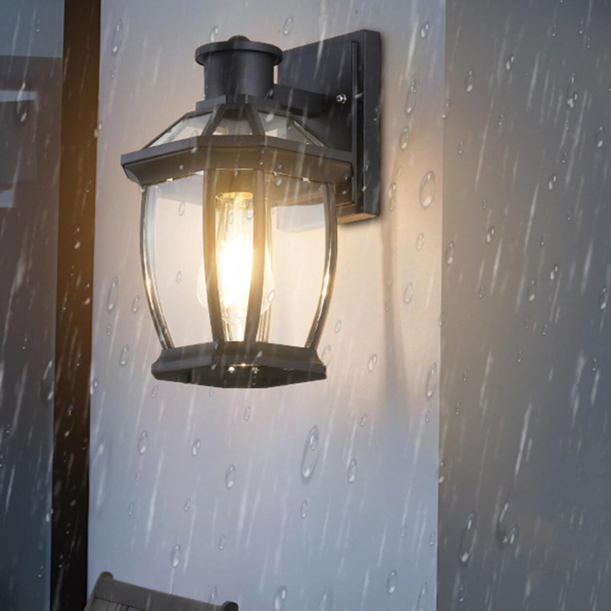 Classic Outdoor Black Metal Waterproof Box Wall Lamp Image - 6