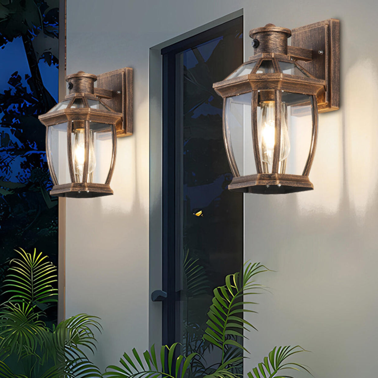 Classic Outdoor Black Metal Waterproof Box Wall Lamp Image - 8