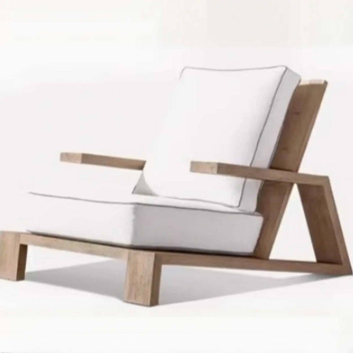 Classic Outdoor Upholstered Teak Sofa Set with Cushions Image - 2