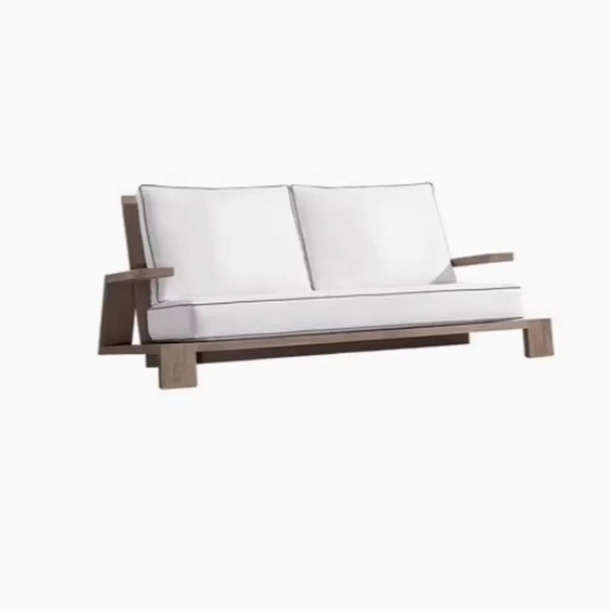 Classic Outdoor Upholstered Teak Sofa Set with Cushions Image - 3