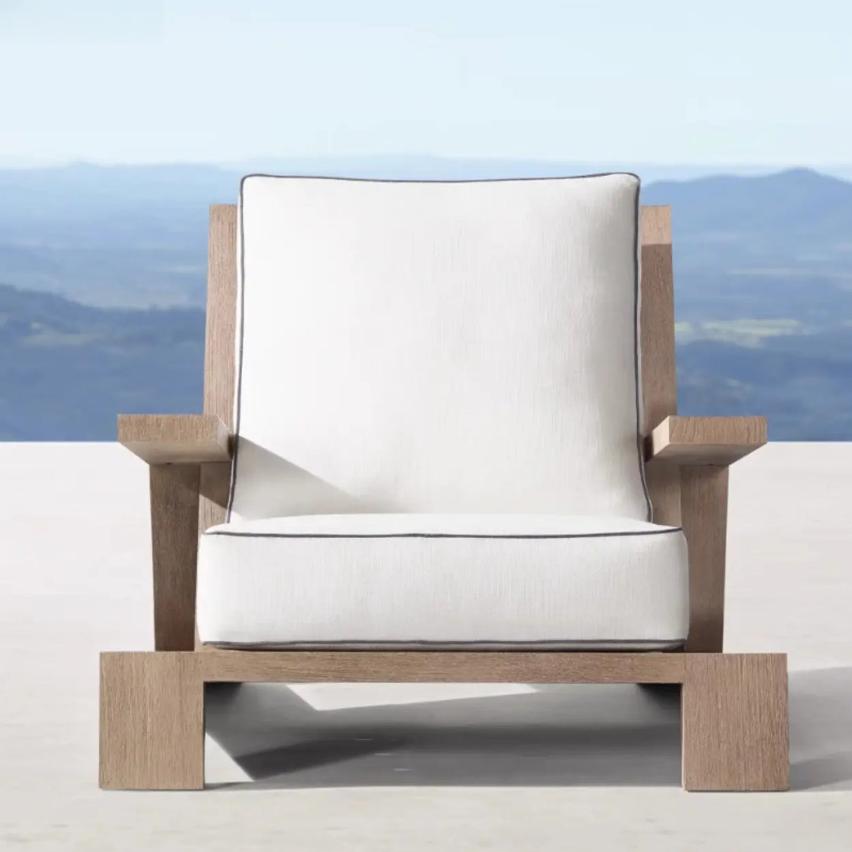 Classic Outdoor Upholstered Teak Sofa Set with Cushions Image - 7