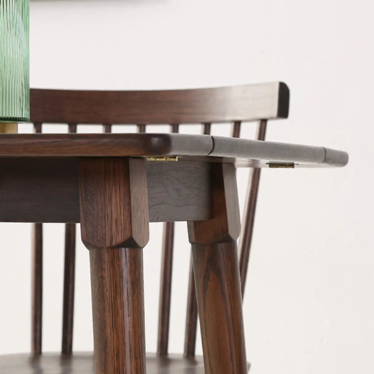 Classic Rectangle Brown Timber Extendable Dining Table Image - 11