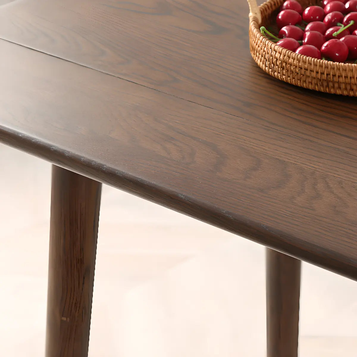 Classic Rectangle Brown Timber Extendable Dining Table Image - 9