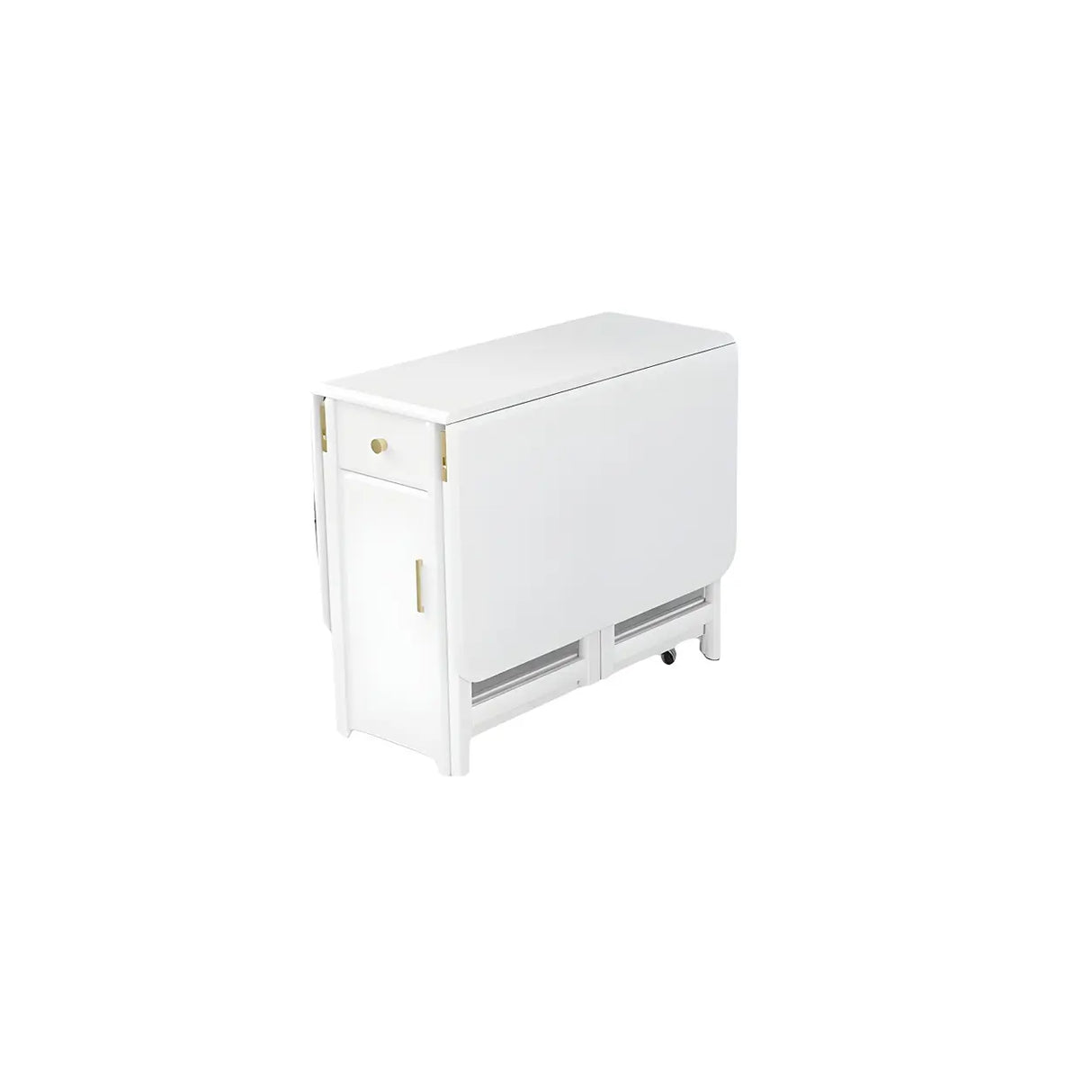 Classic Rectangular Wood Storage Folding Dining Table Image - 2