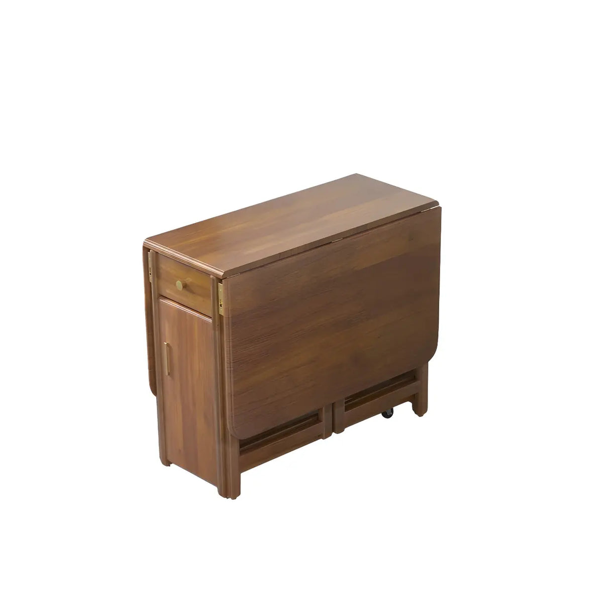 Classic Rectangular Wood Storage Folding Dining Table Image - 5