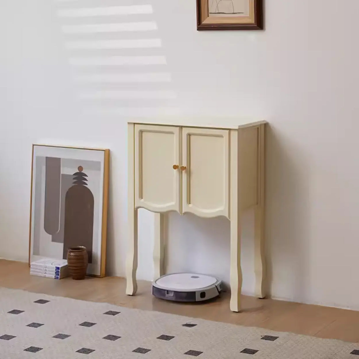 Classic Rectangular Wooden Brown Storage Console Table Image - 22