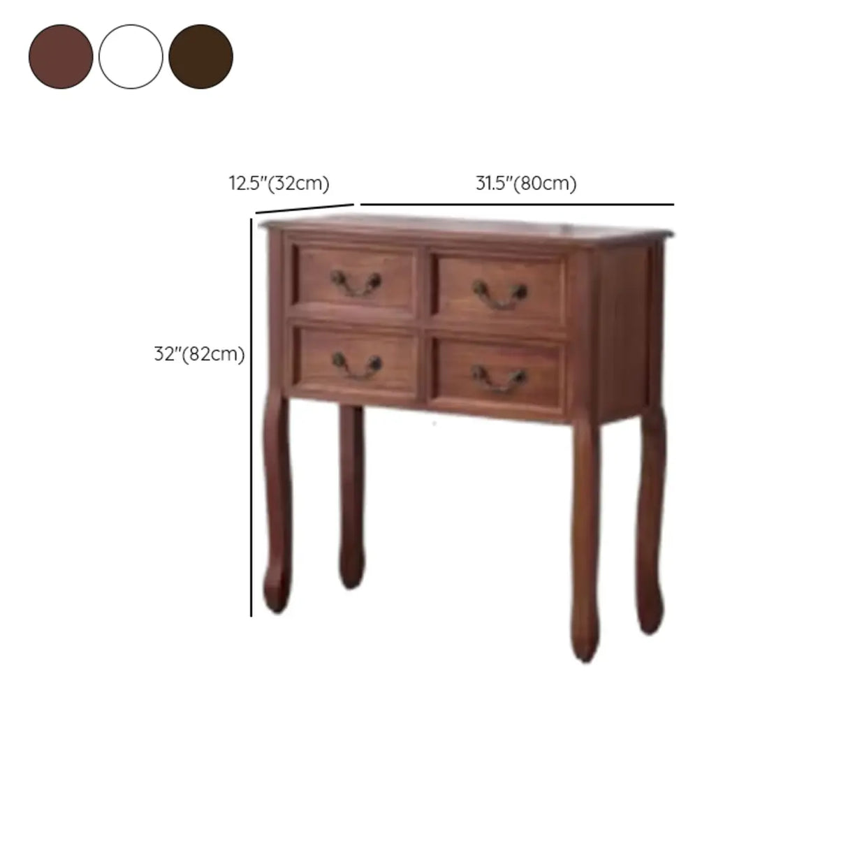 Classic Rectangular Wooden Brown Storage Console Table Image - 35