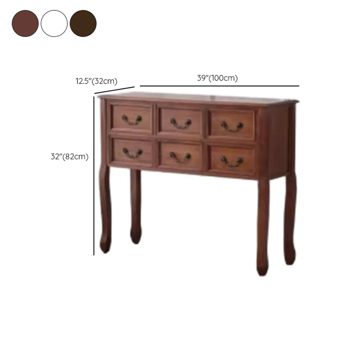 Classic Rectangular Wooden Brown Storage Console Table Image - 36