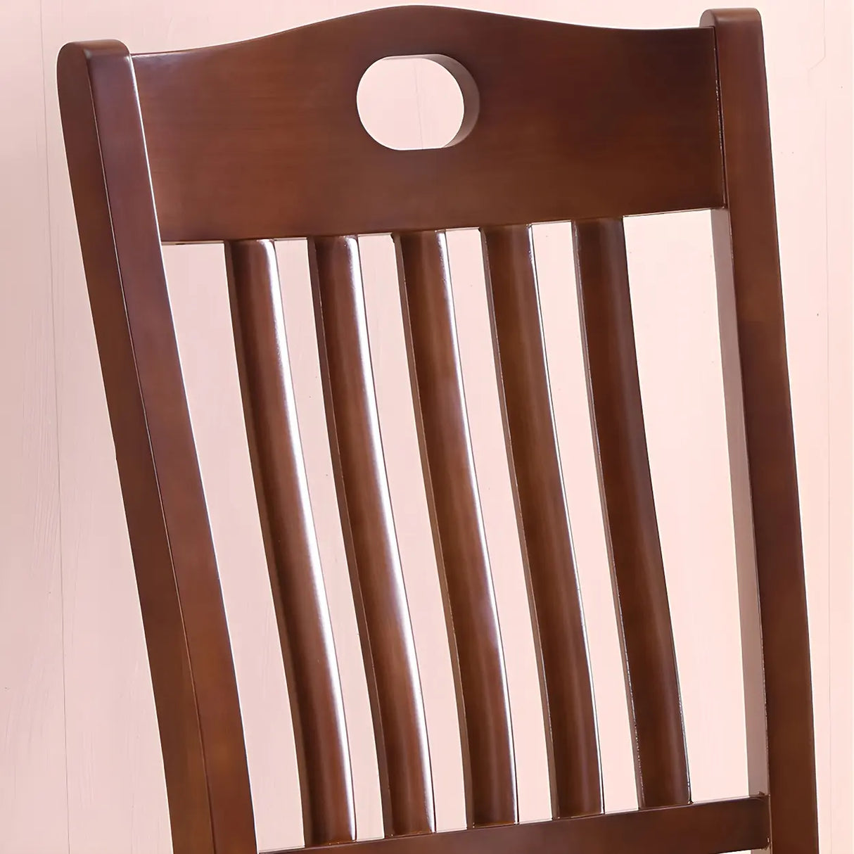 Classic Rubberwood Ladder Slat Back Dining Side Chair Image - 11