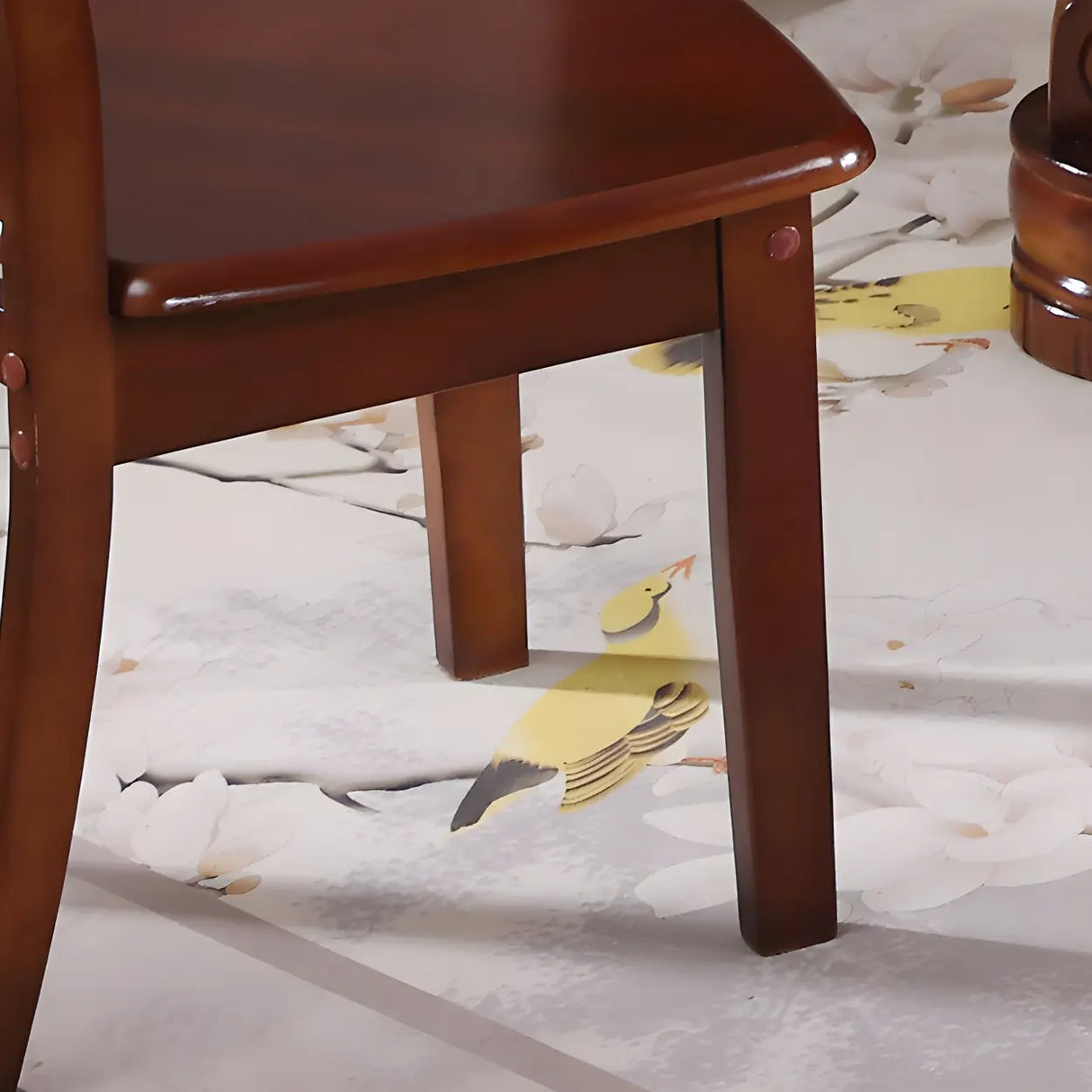 Classic Rubberwood Ladder Slat Back Dining Side Chair Image - 18