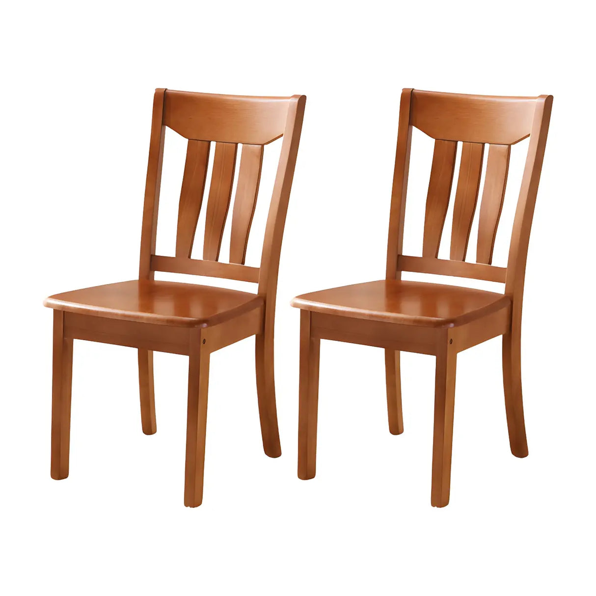 Classic Rubberwood Ladder Slat Back Dining Side Chair Image - 23