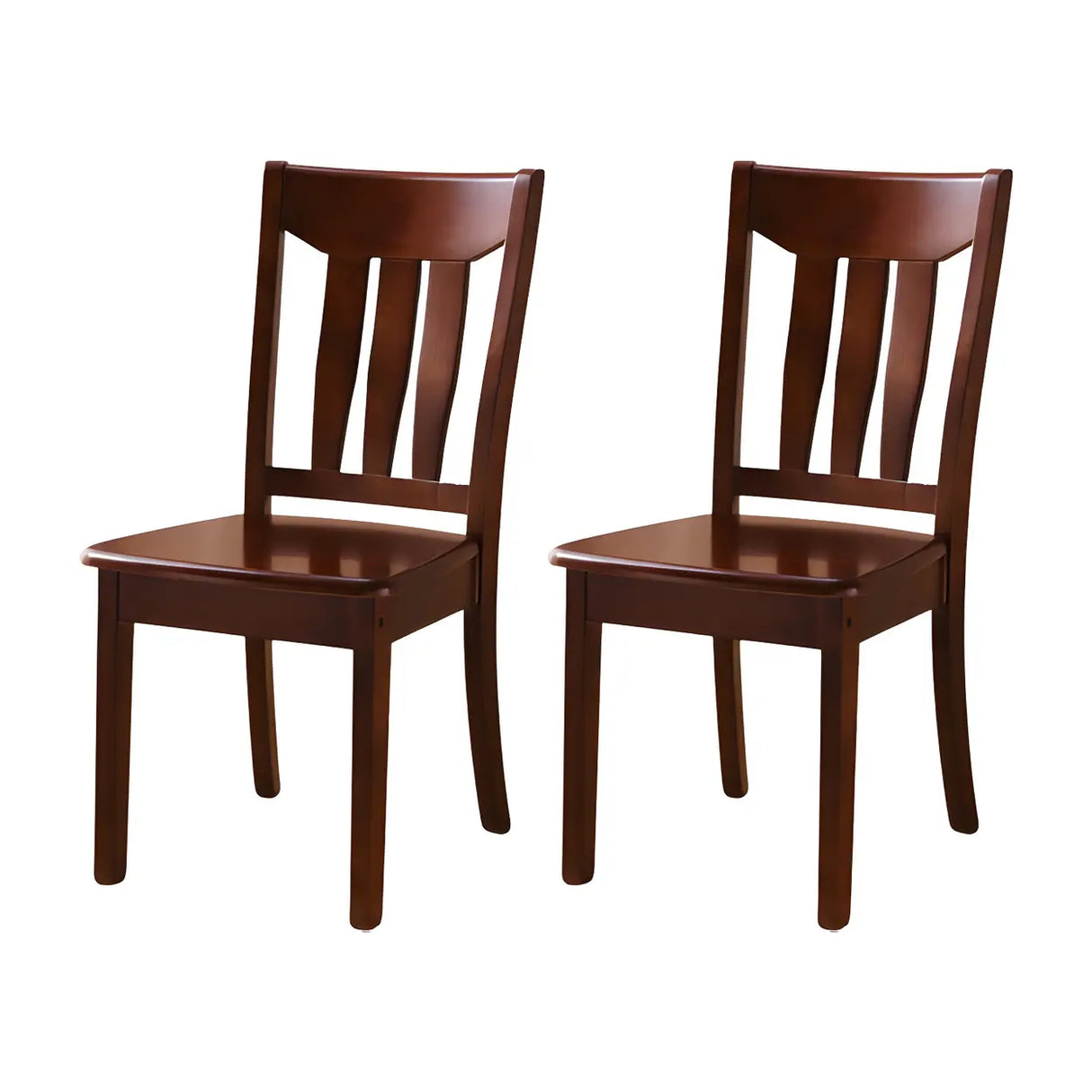 Classic Rubberwood Ladder Slat Back Dining Side Chair Image - 31