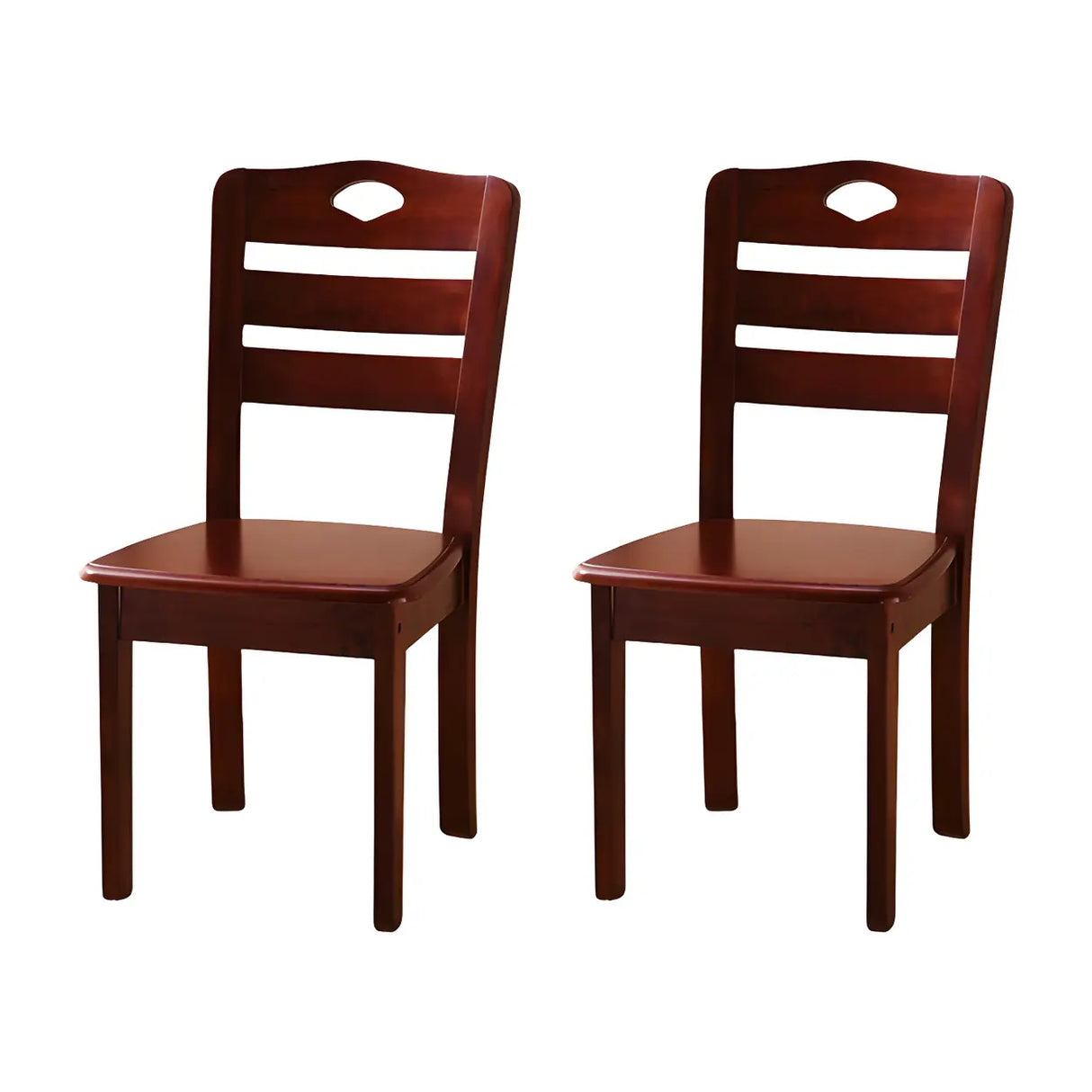 Classic Rubberwood Ladder Slat Back Dining Side Chair Image - 39