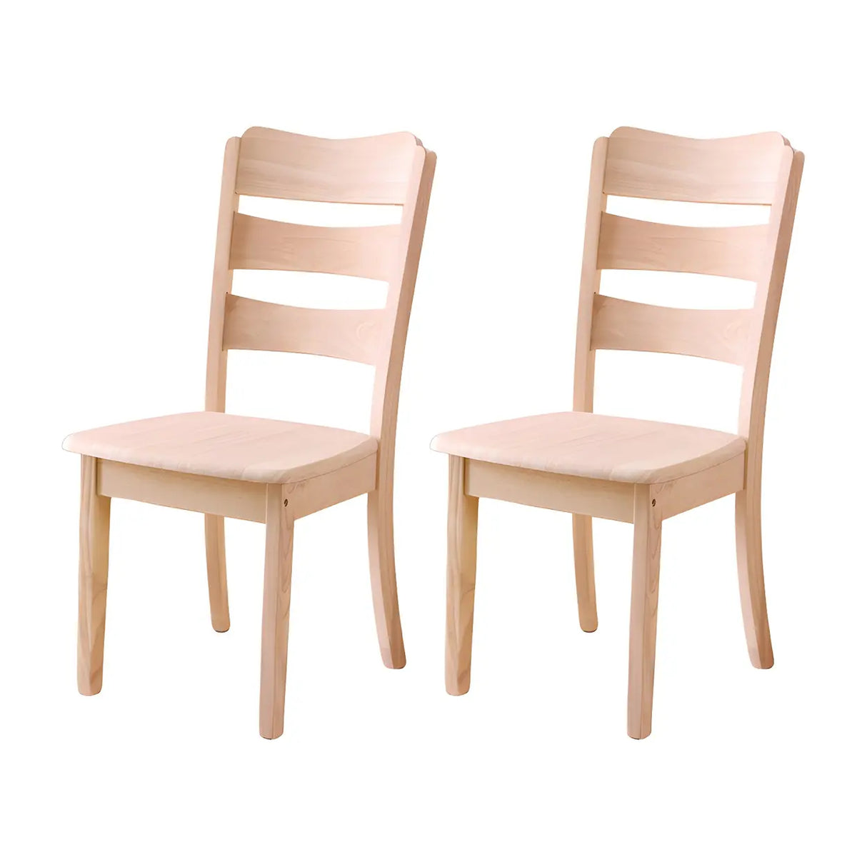 Classic Rubberwood Ladder Slat Back Dining Side Chair Image - 51