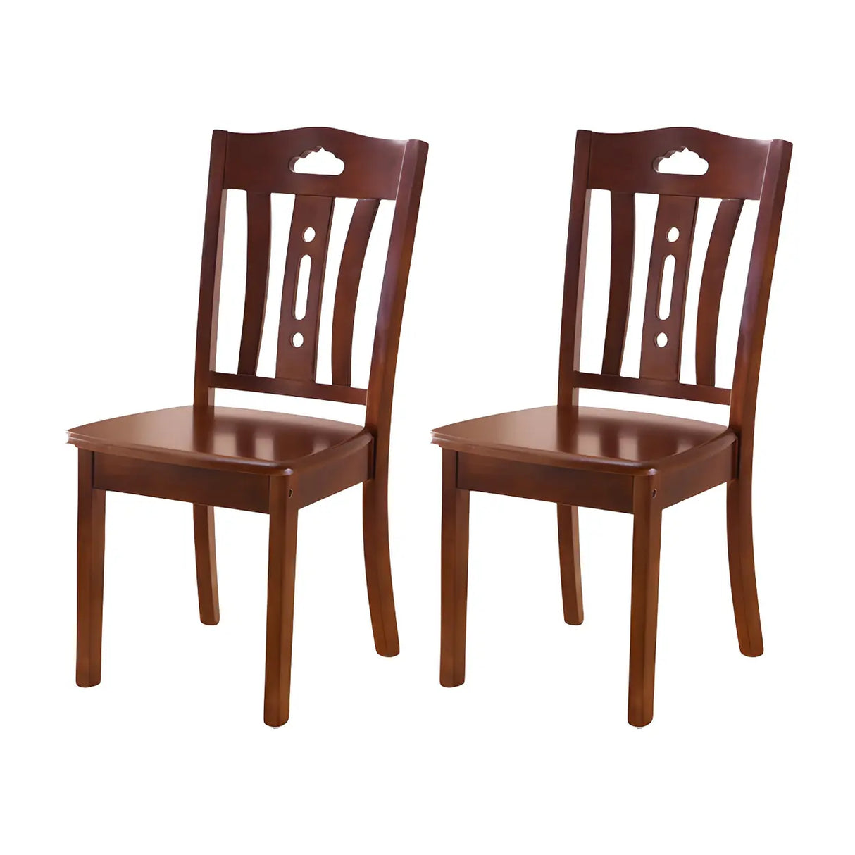 Classic Rubberwood Ladder Slat Back Dining Side Chair Image - 59