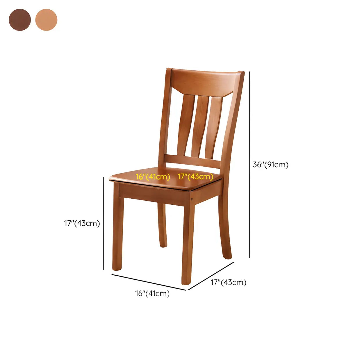 Classic Rubberwood Ladder Slat Back Dining Side Chair Image - 68