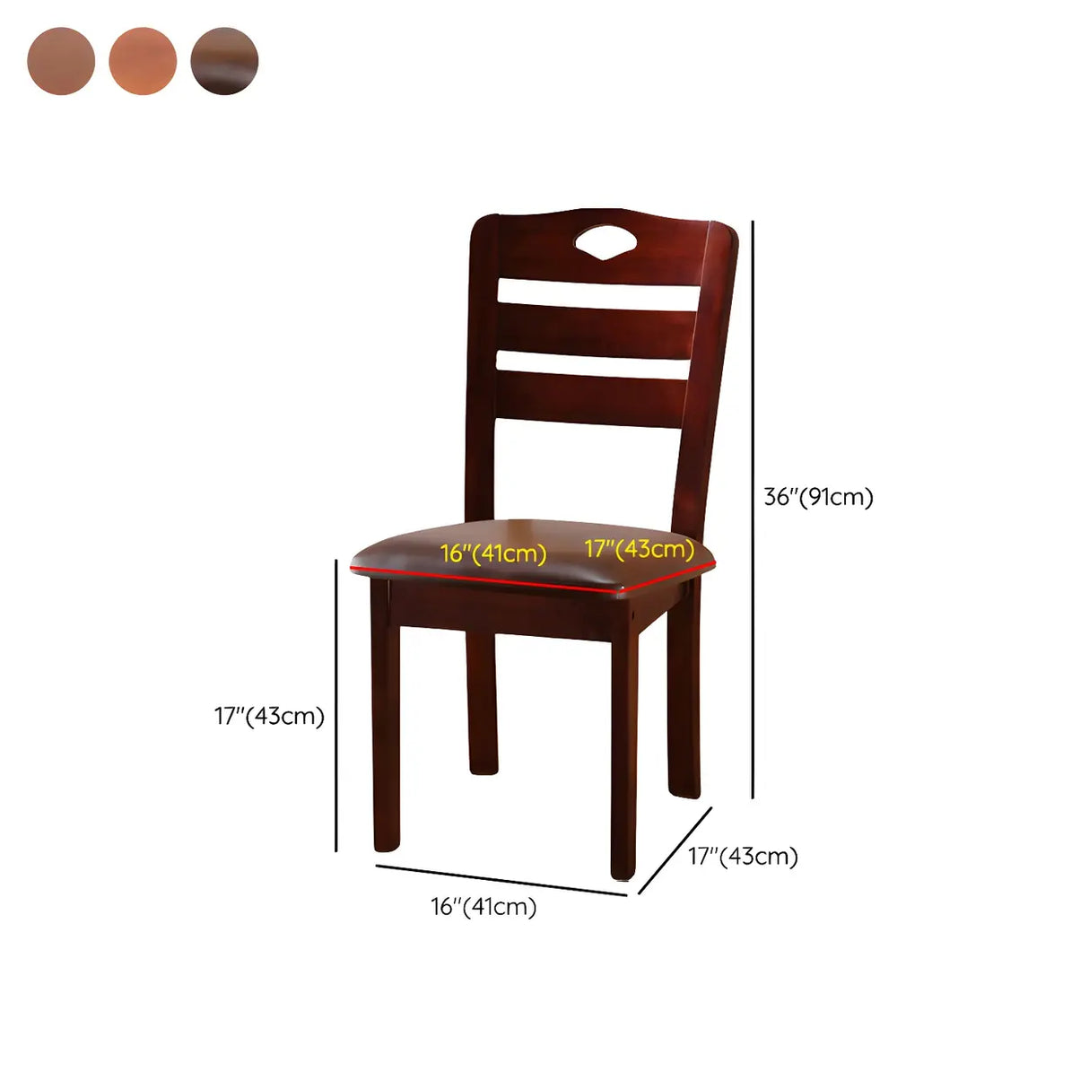 Classic Rubberwood Ladder Slat Back Dining Side Chair Image - 69