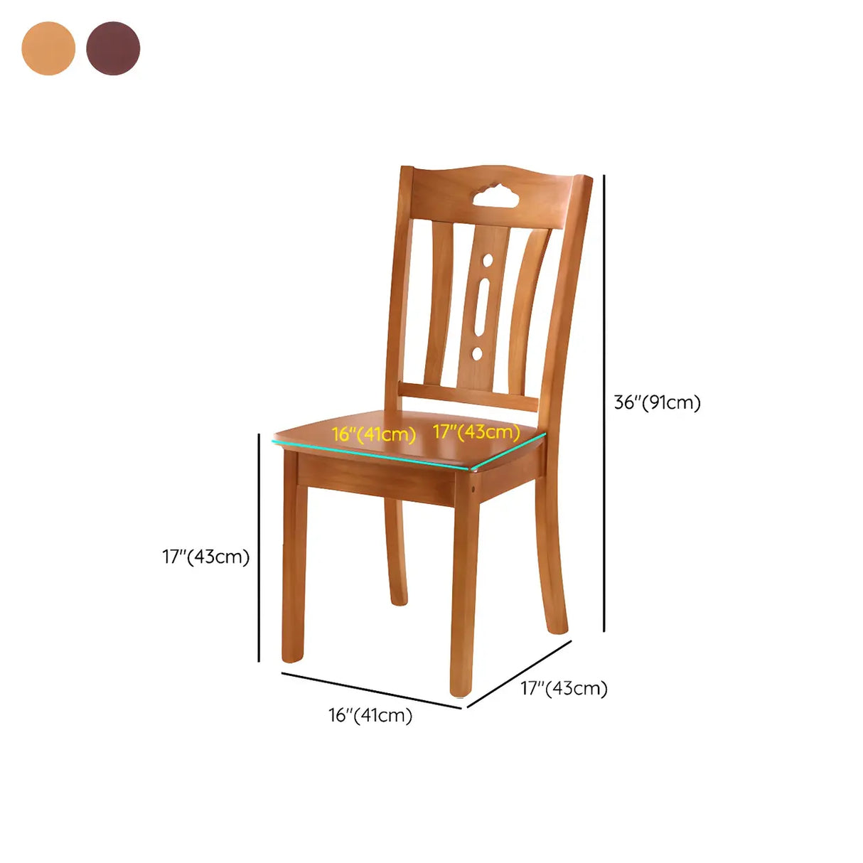 Classic Rubberwood Ladder Slat Back Dining Side Chair Image - 70