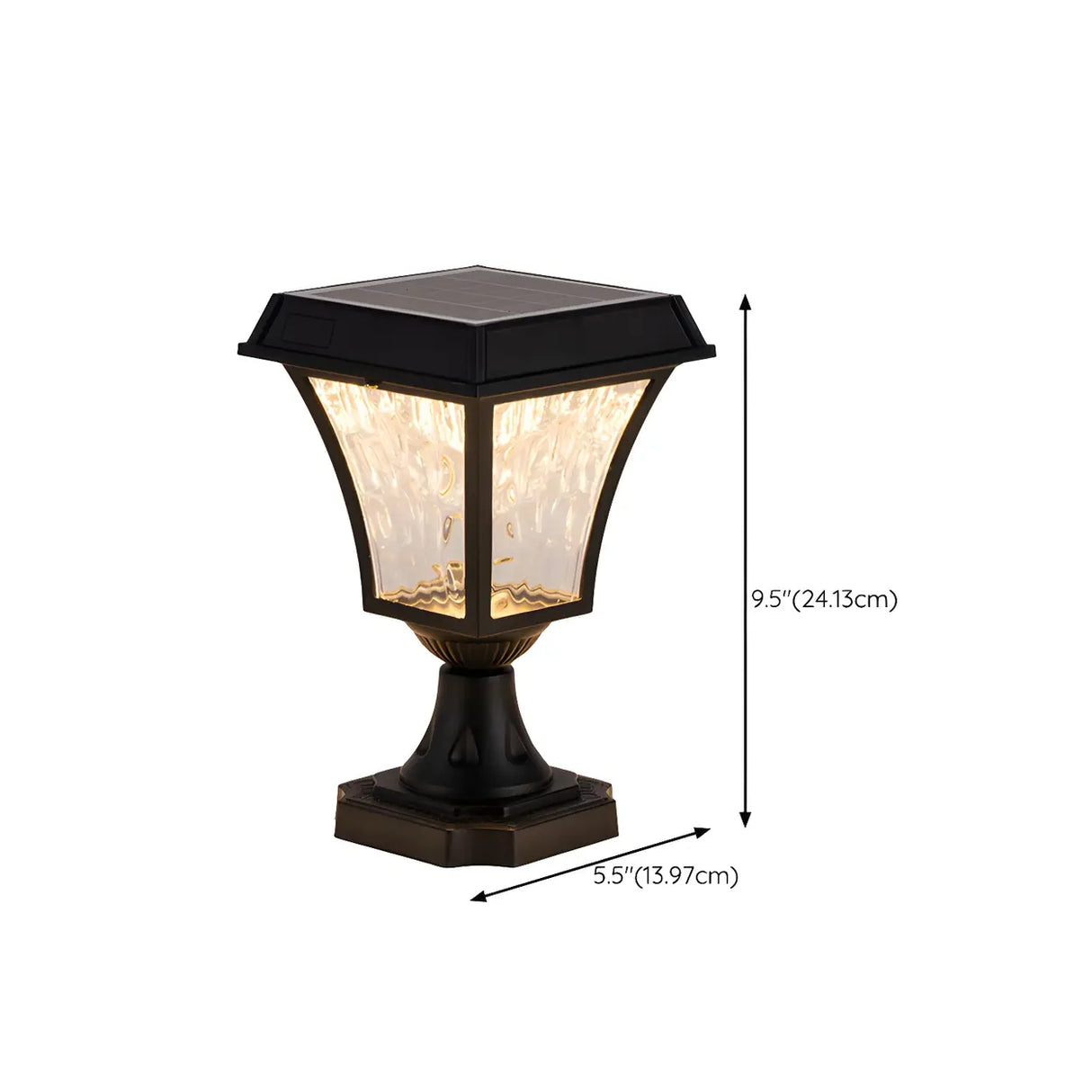 Classic Solar LED Lantern Outdoor Post Table Lamp