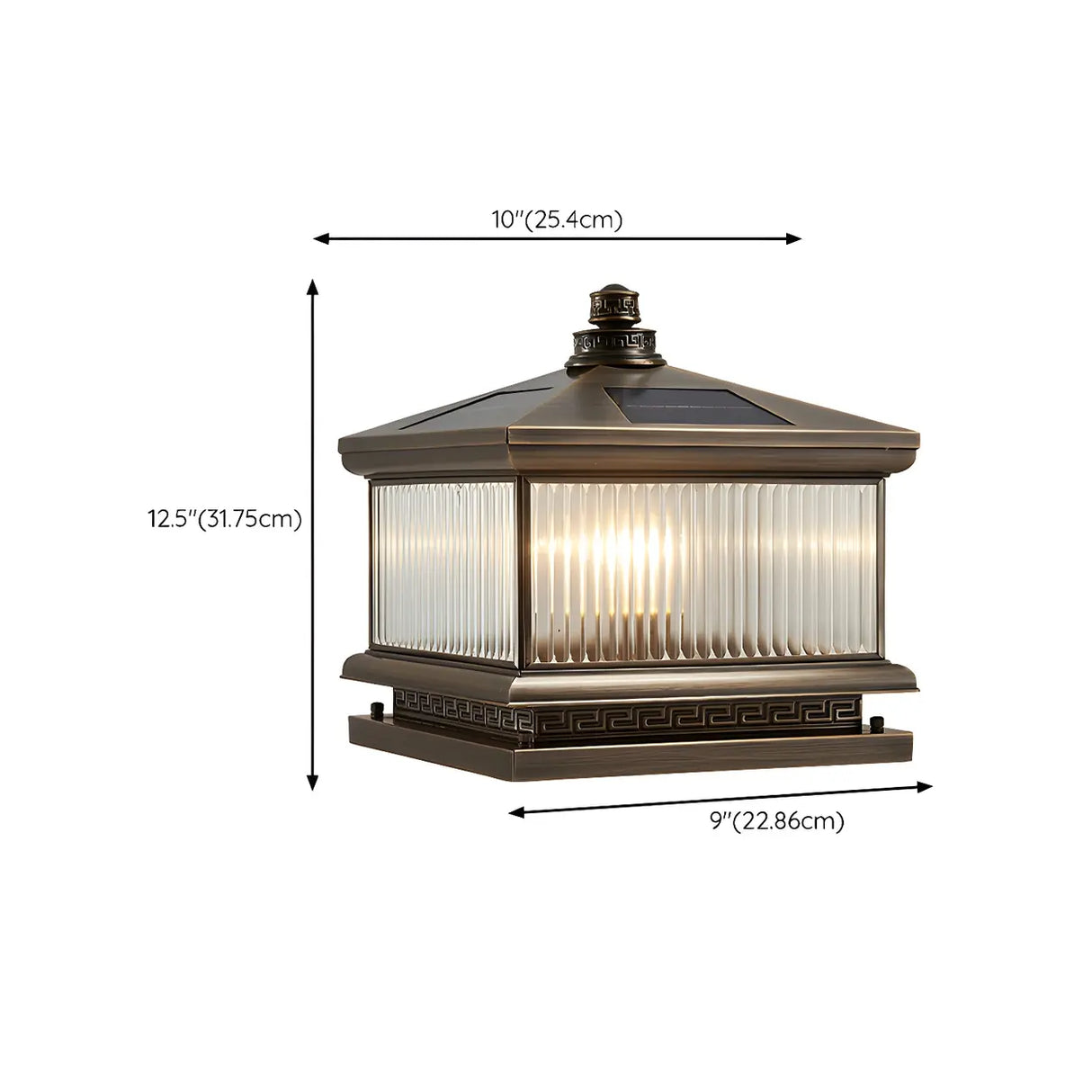 Classic Square Metal Outdoor Post Table Lamp Bronze