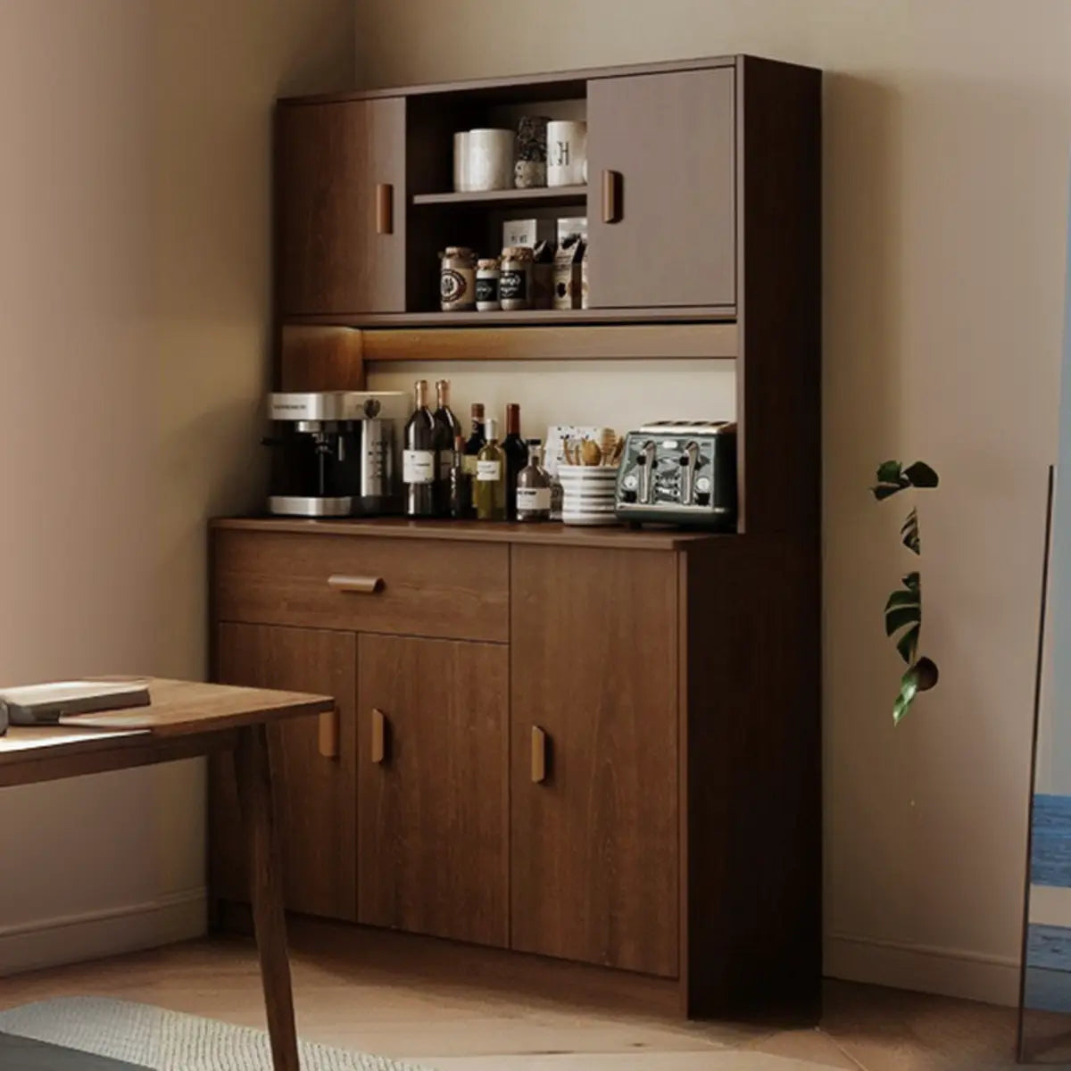 Classic Teak Narrow 3-Drawer Cabinet Storage Buffet Image - 15