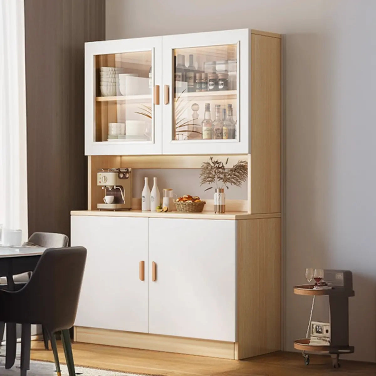 Classic Teak Narrow 3-Drawer Cabinet Storage Buffet Image - 16