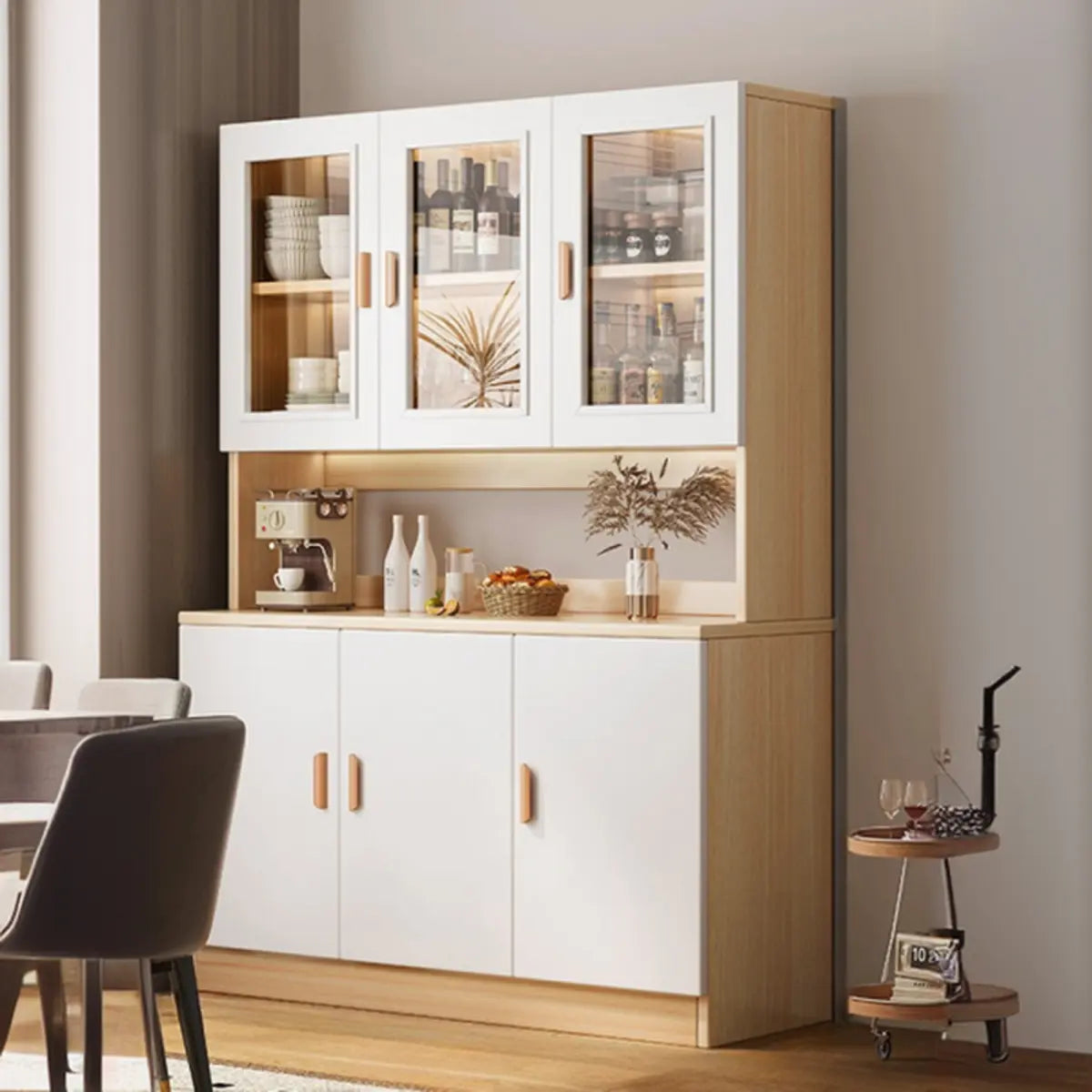 Classic Teak Narrow 3-Drawer Cabinet Storage Buffet Image - 17