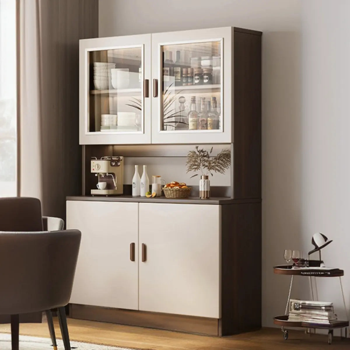 Classic Teak Narrow 3-Drawer Cabinet Storage Buffet Image - 19