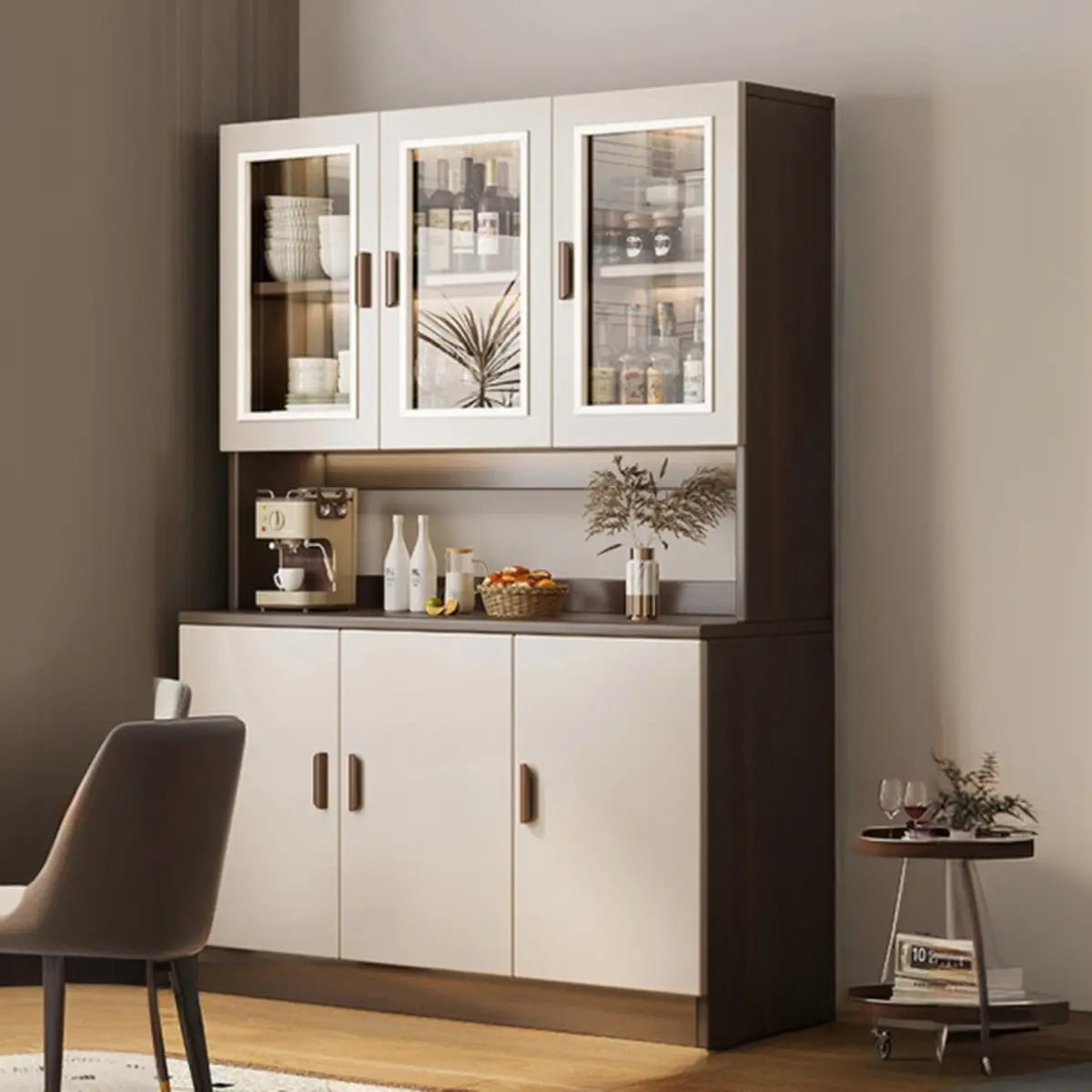 Classic Teak Narrow 3-Drawer Cabinet Storage Buffet Image - 20