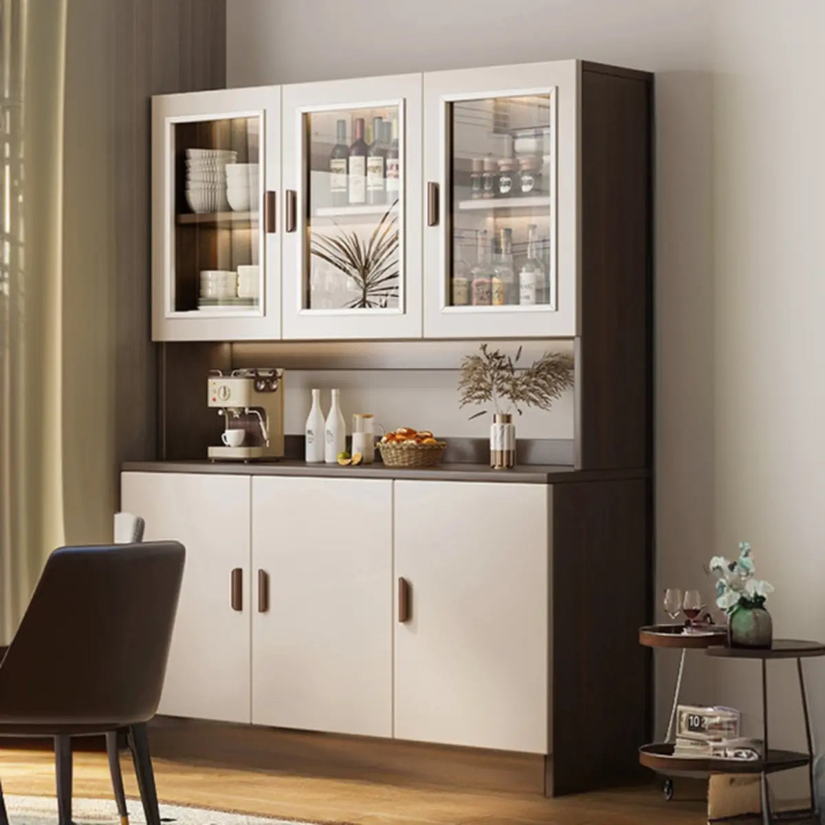 Classic Teak Narrow 3-Drawer Cabinet Storage Buffet Image - 21