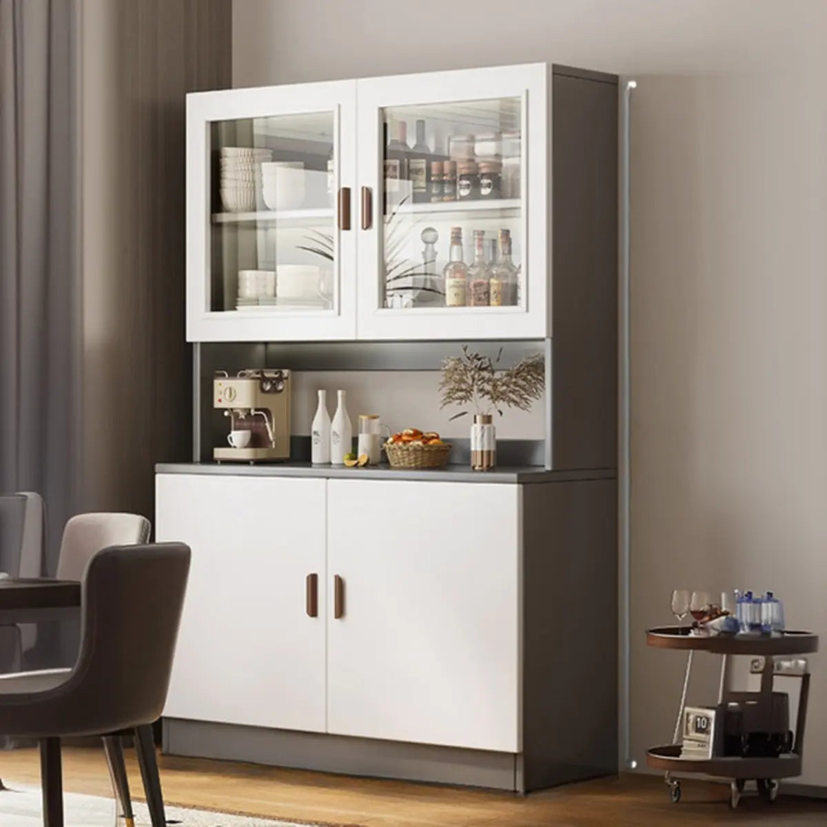 Classic Teak Narrow 3-Drawer Cabinet Storage Buffet Image - 22