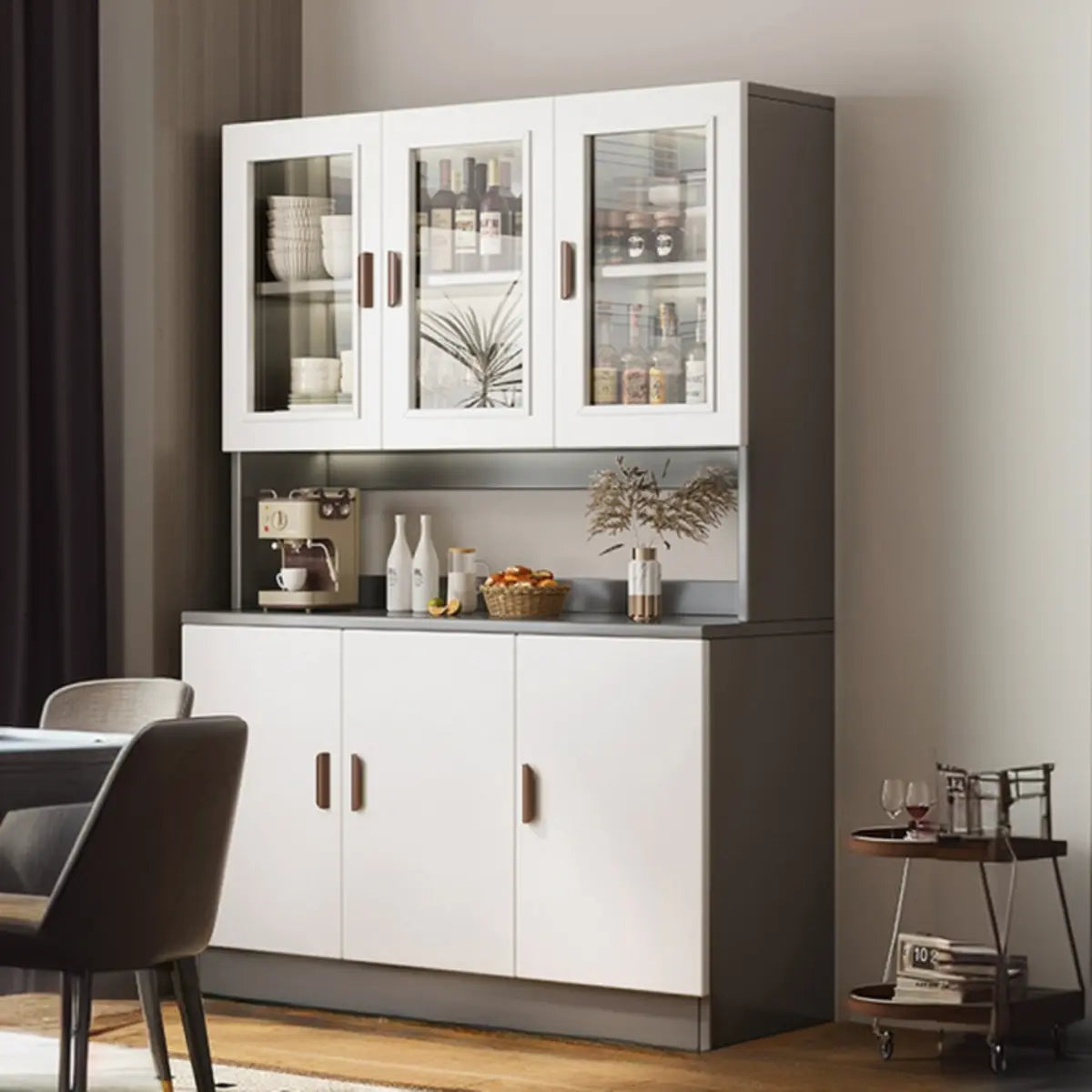 Classic Teak Narrow 3-Drawer Cabinet Storage Buffet Image - 23