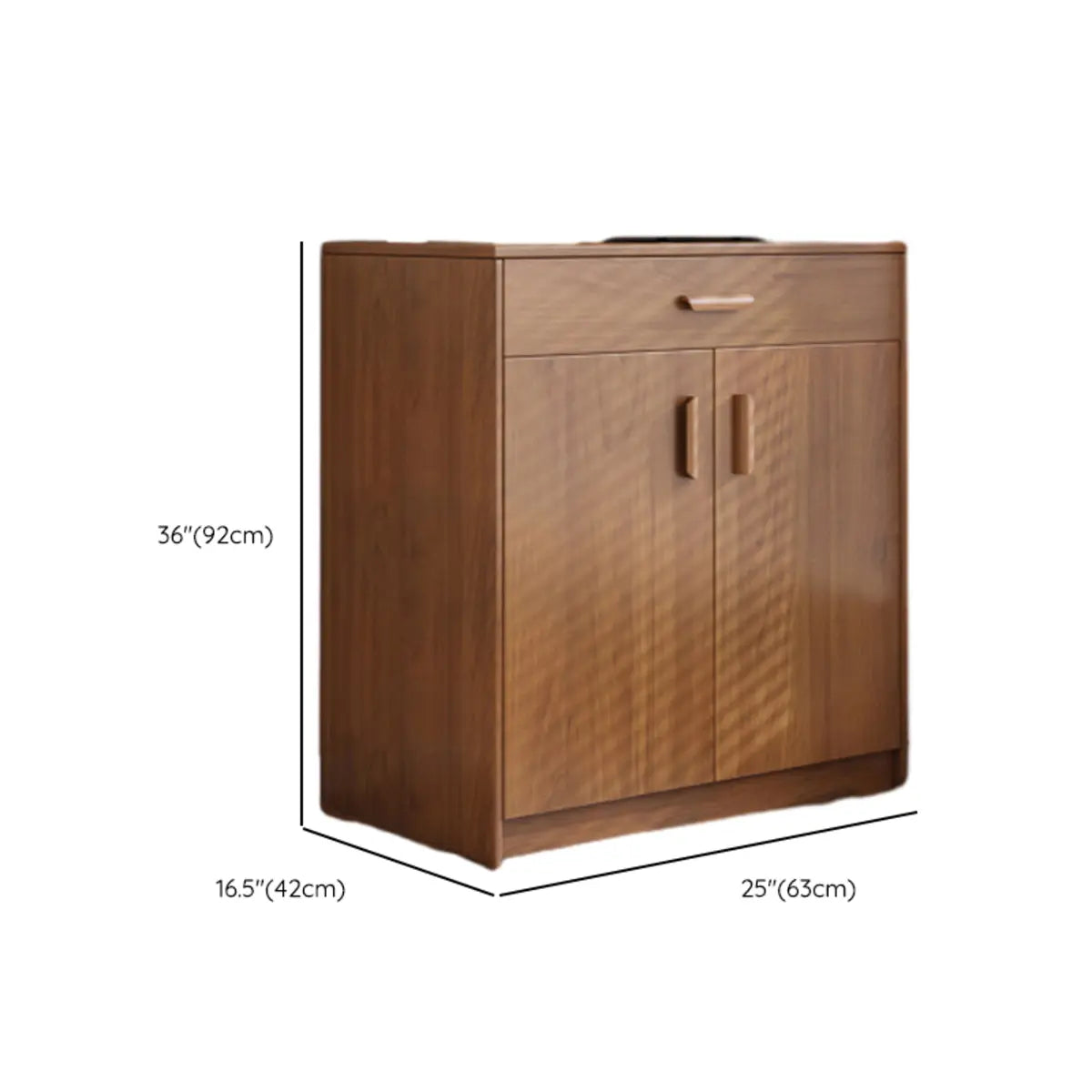 Classic Teak Narrow 3-Drawer Cabinet Storage Buffet Image - 26