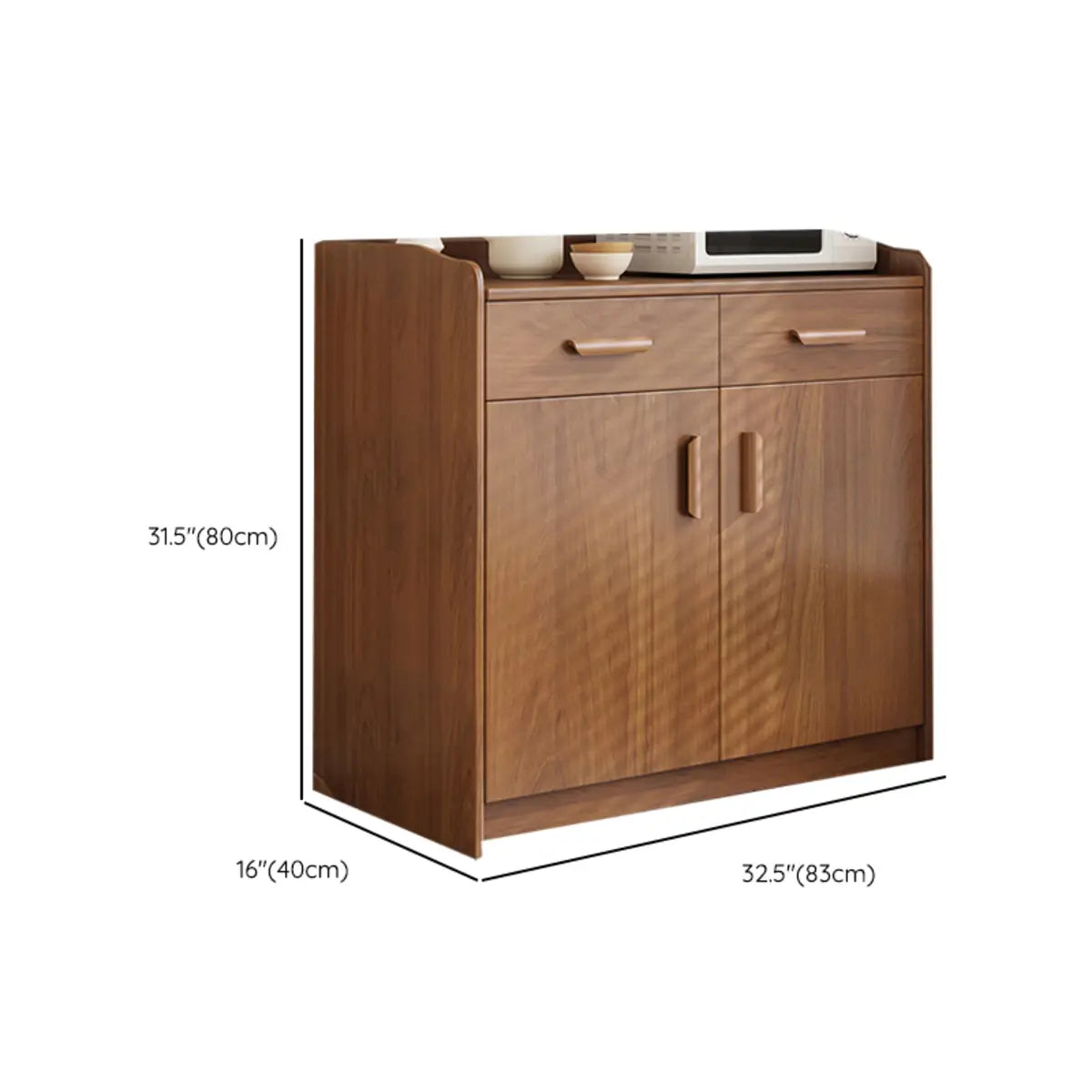 Classic Teak Narrow 3-Drawer Cabinet Storage Buffet Image - 27