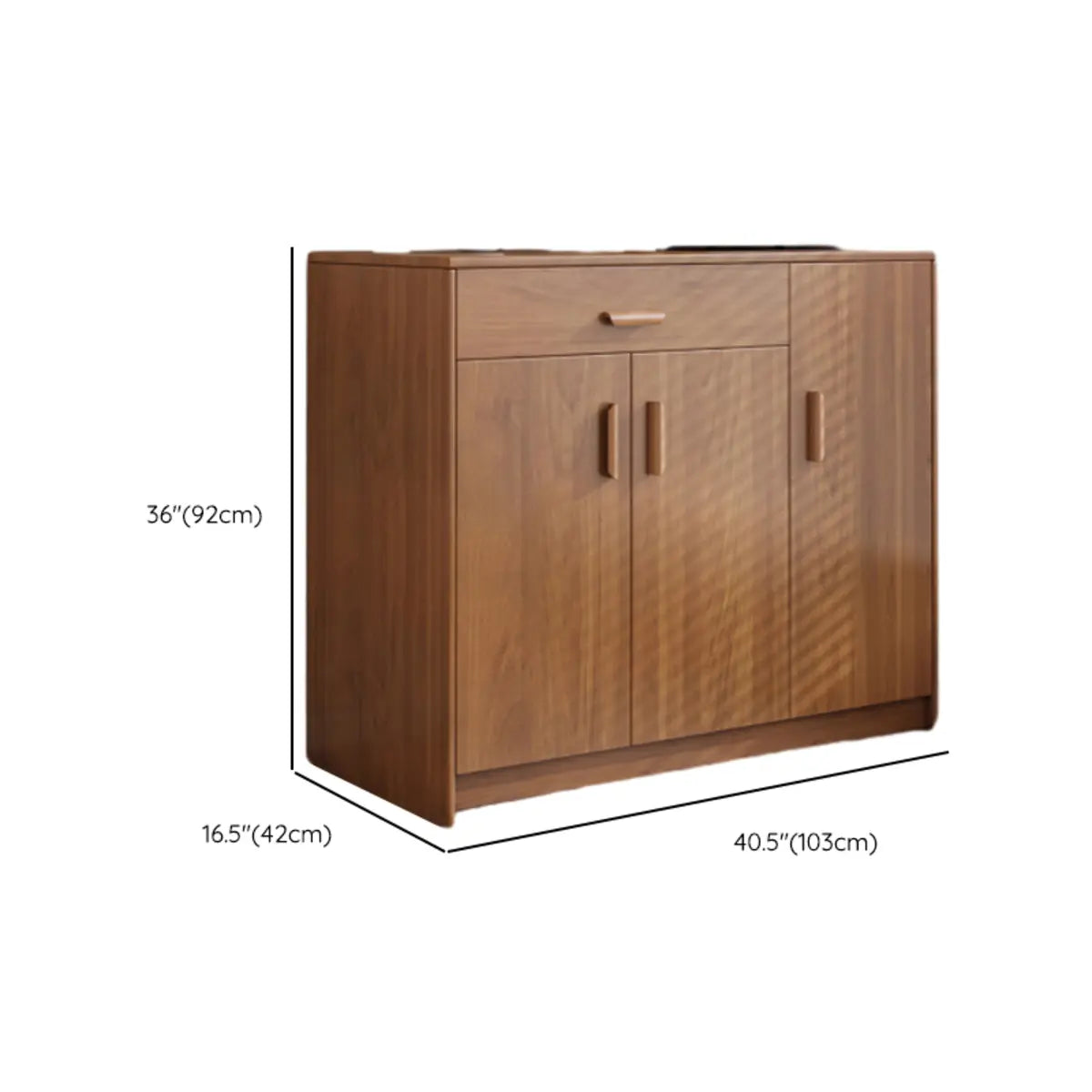 Classic Teak Narrow 3-Drawer Cabinet Storage Buffet Image - 30