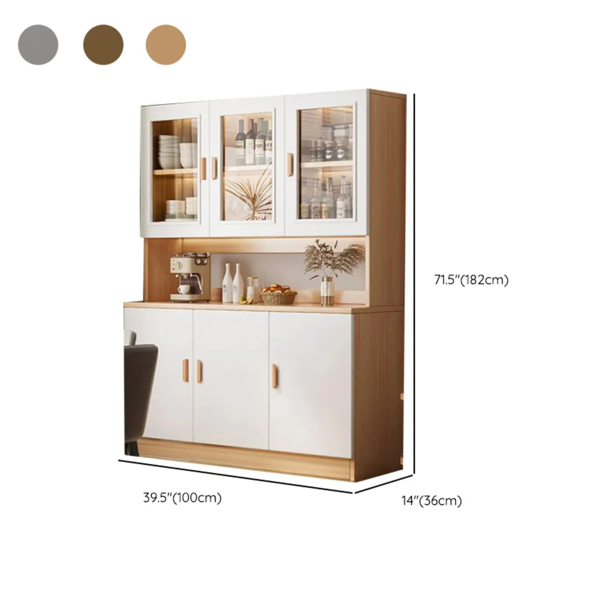 Classic Teak Narrow 3-Drawer Cabinet Storage Buffet Image - 34