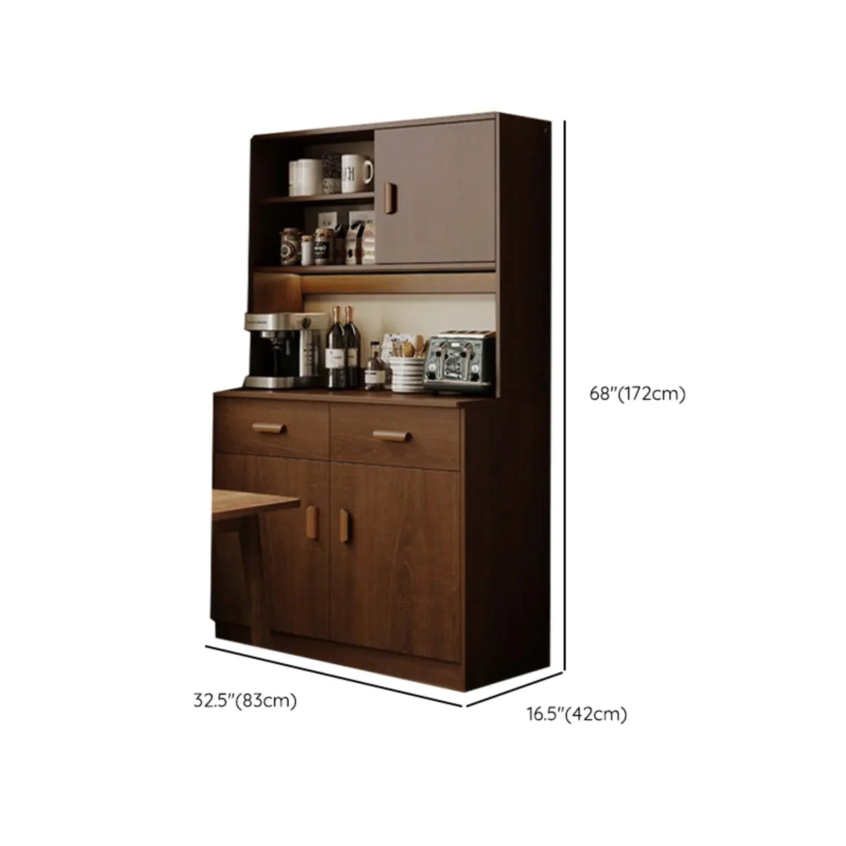 Classic Teak Narrow 3-Drawer Cabinet Storage Buffet Image - 36