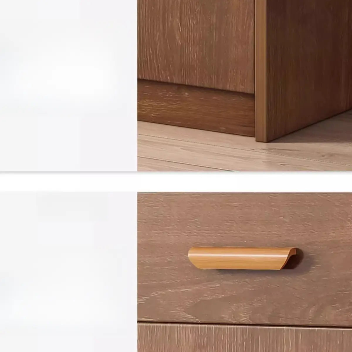 Classic Teak Narrow 3-Drawer Cabinet Storage Buffet Image - 9